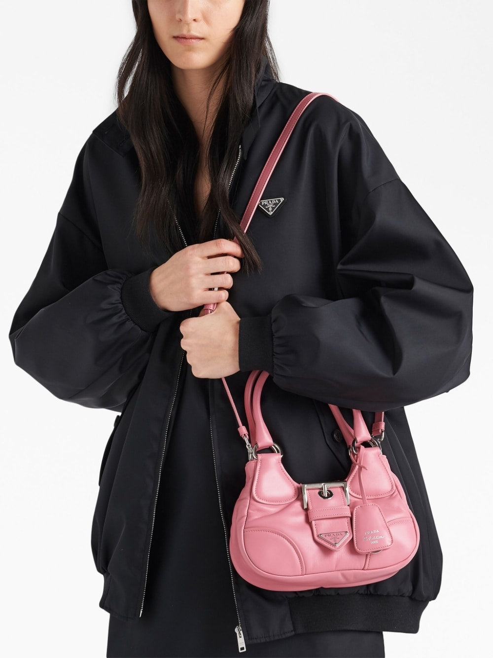 Pra*a moon padded nappa-leather mini bag