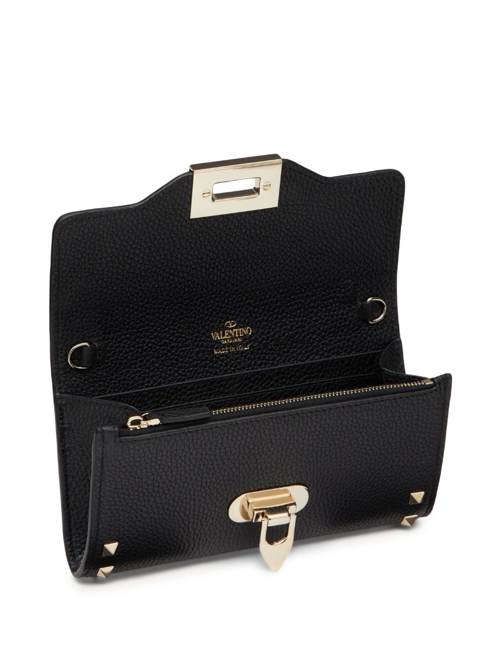 Valentino Garavani Rockstud leather wallet-on-chain