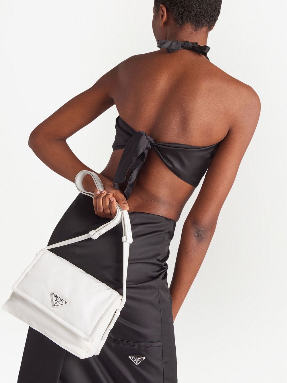 Pra*a small padded re-nylon shoulder bag