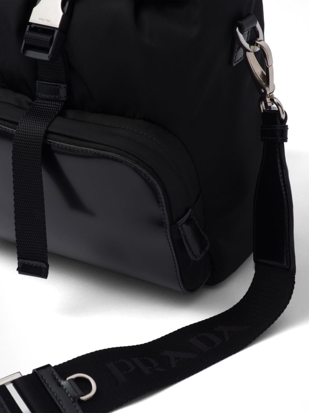 Pra*a triangle-logo panelled backpack