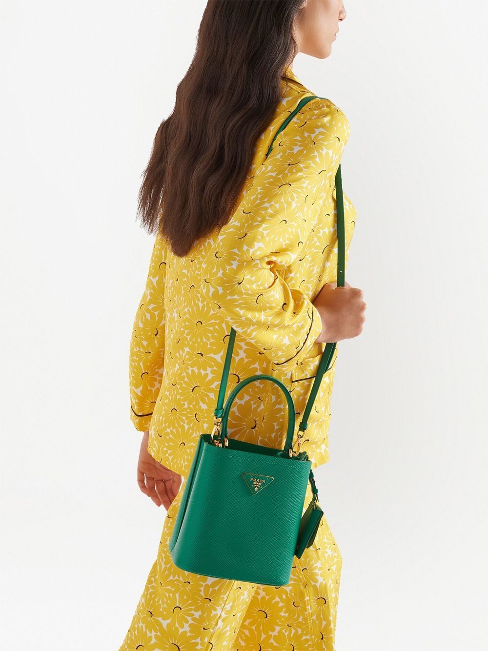 Pra*a small leather panier bag