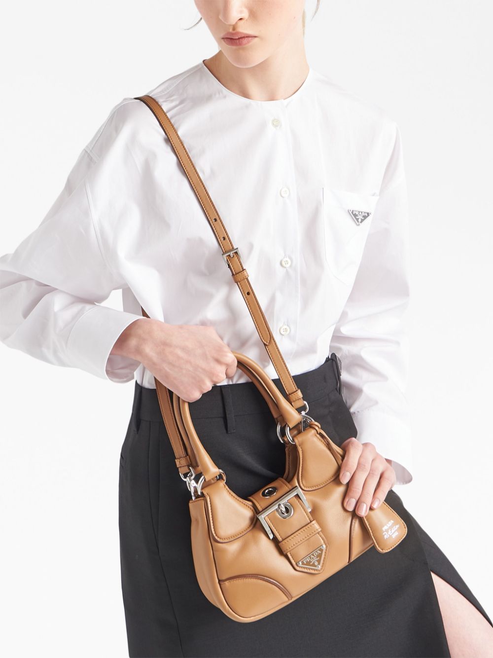 Pra*a moon padded nappa-leather mini bag