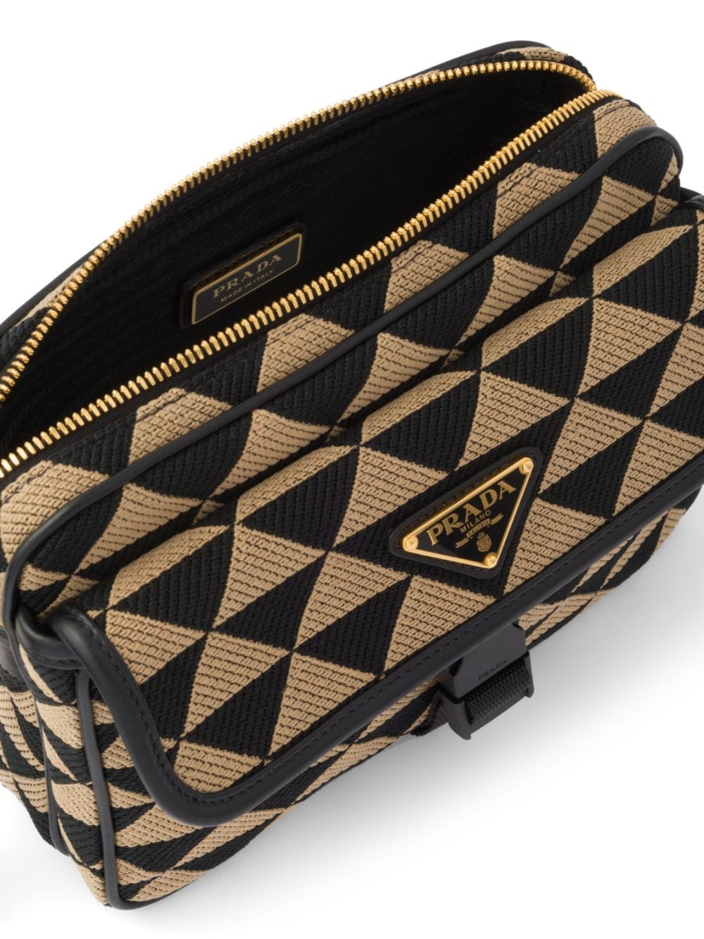 Pra*a symbole embroidered shoulder bag