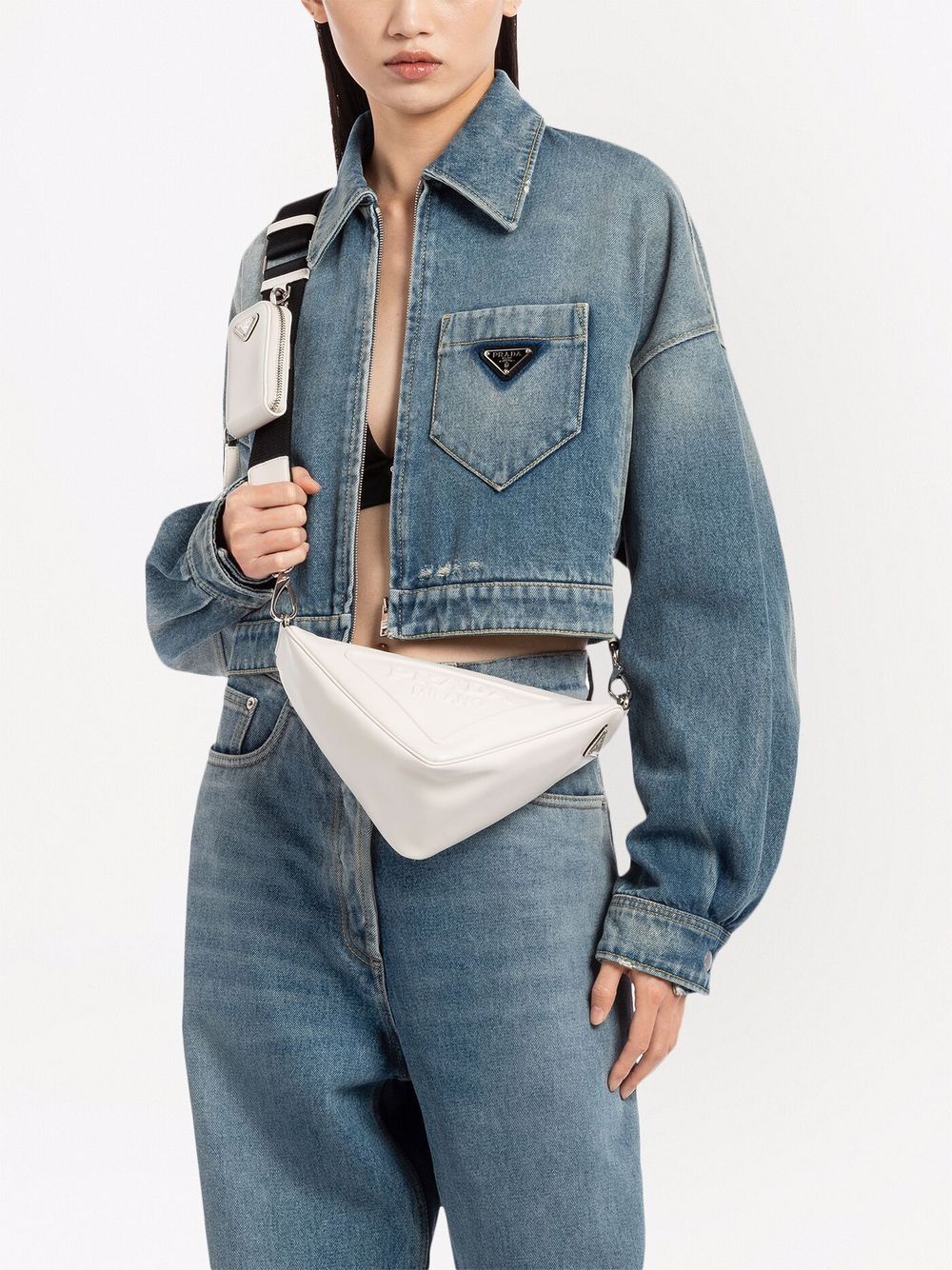 Pra*a logo plaque shoulder bag