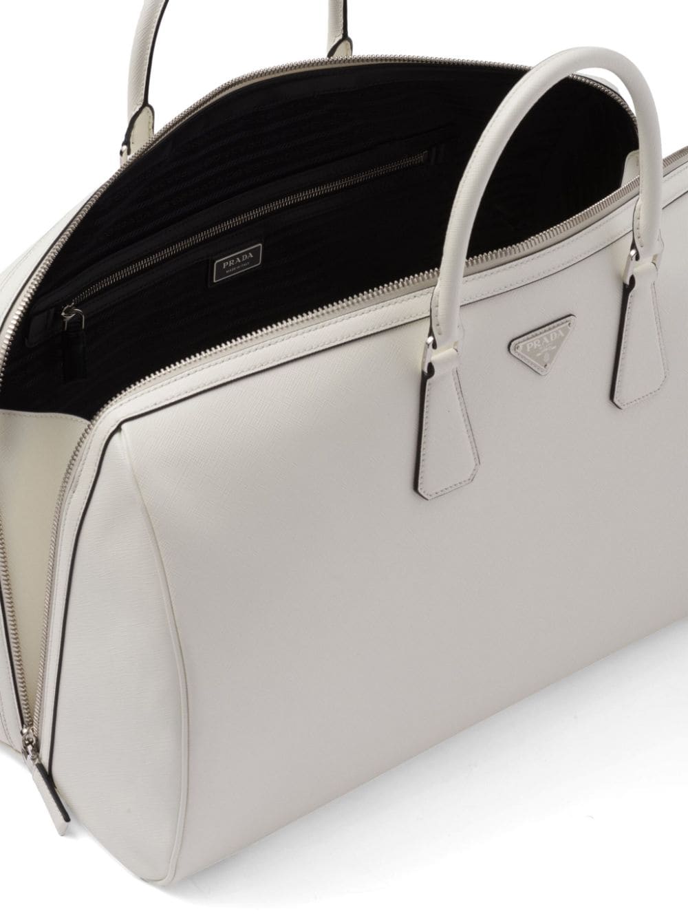 Pra*a triangle-logo leather bag