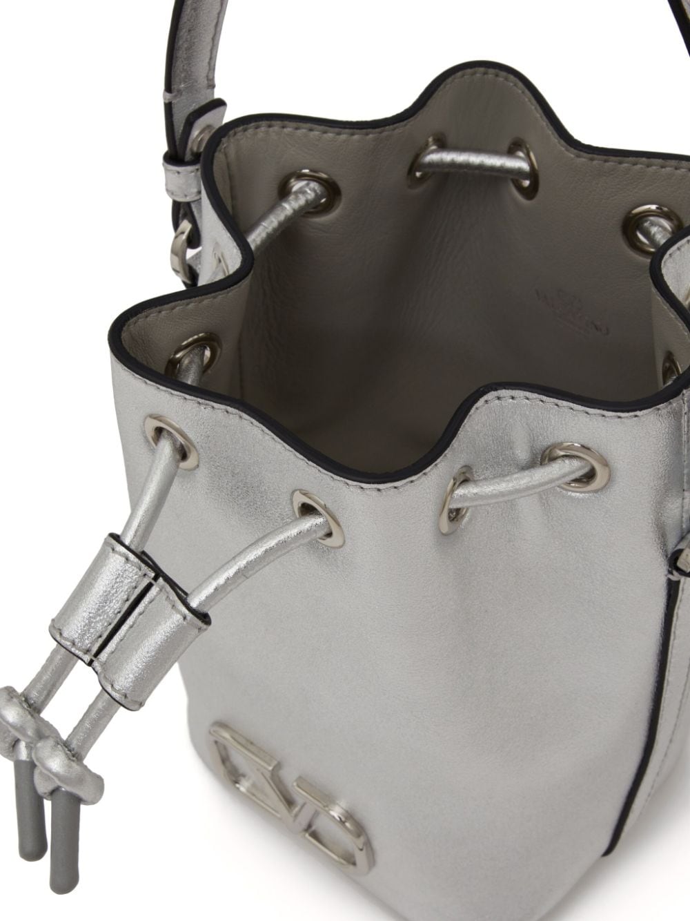 Valentino Garavani mini VLogo Signature metallic bucket bag