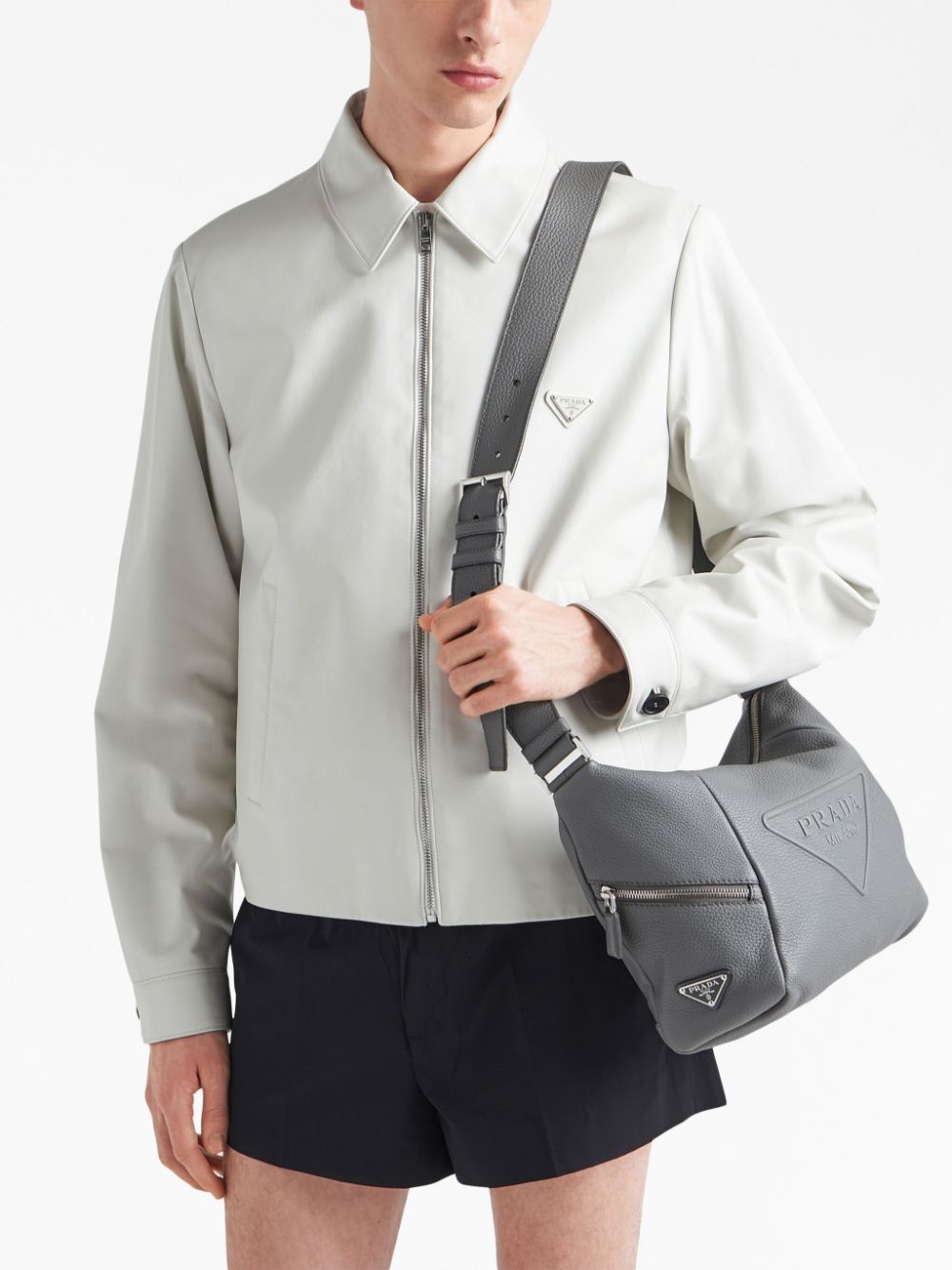 Pra*a debossed-logo detail shoulder bag