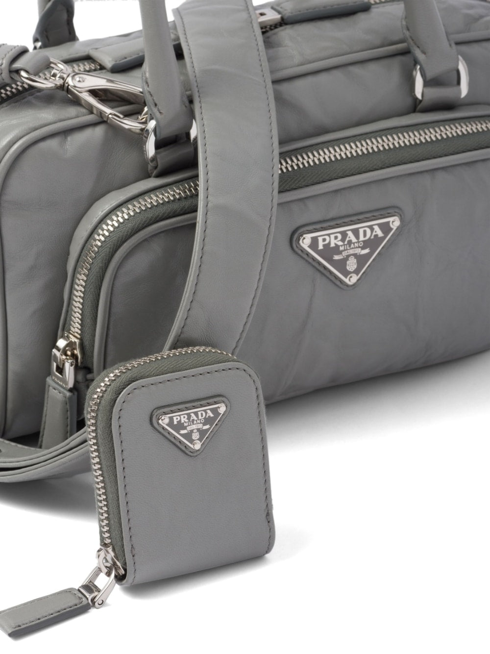 Pra*a multi-pocket leather tote bag