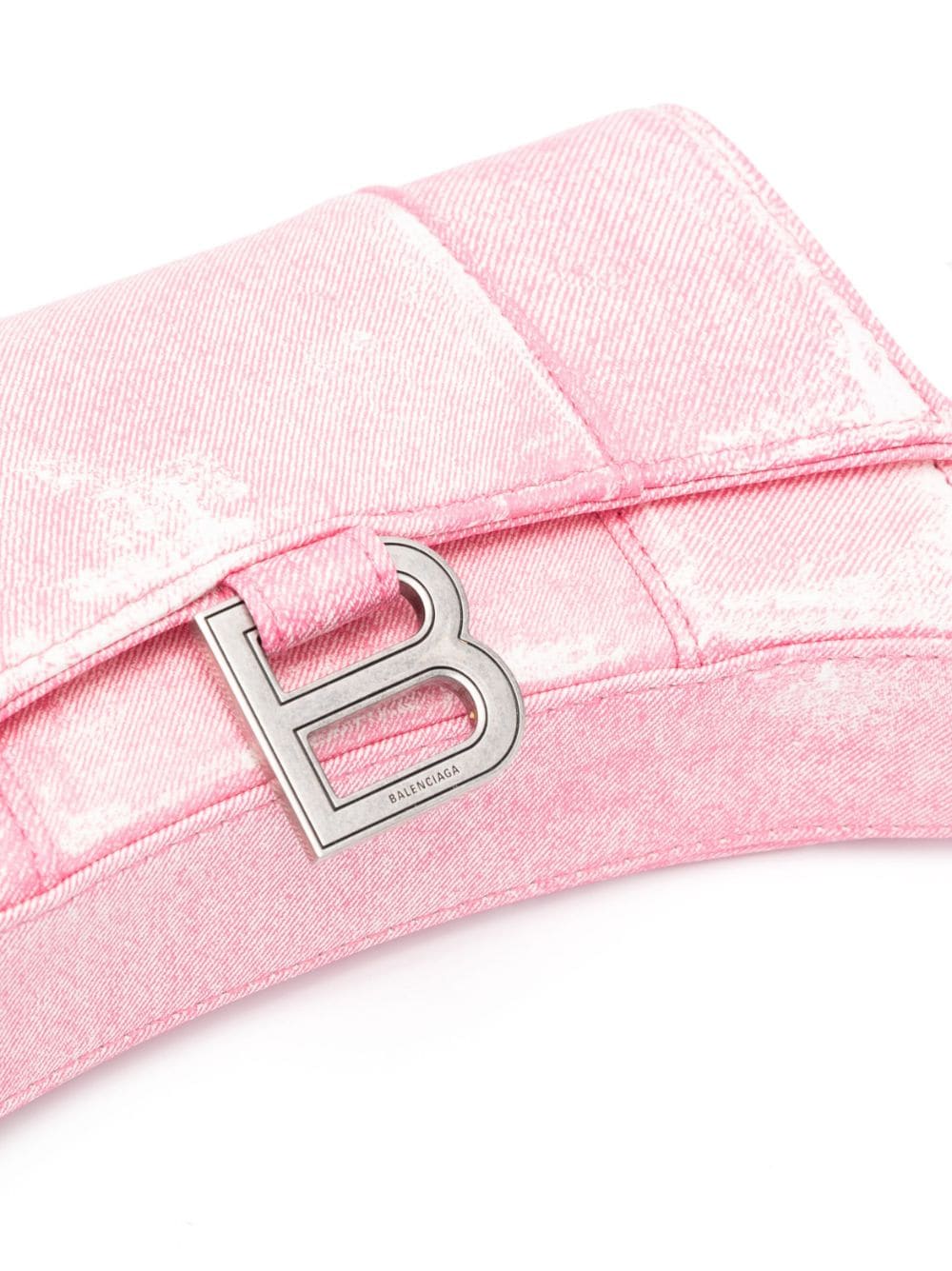 Ba*len*cia*ga hourglass denim chain wallet bag