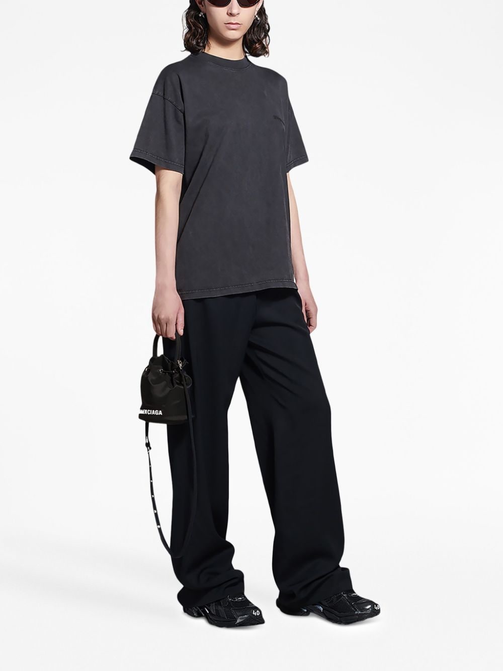 Ba*len*cia*ga wheel xs drawstring bucket bag