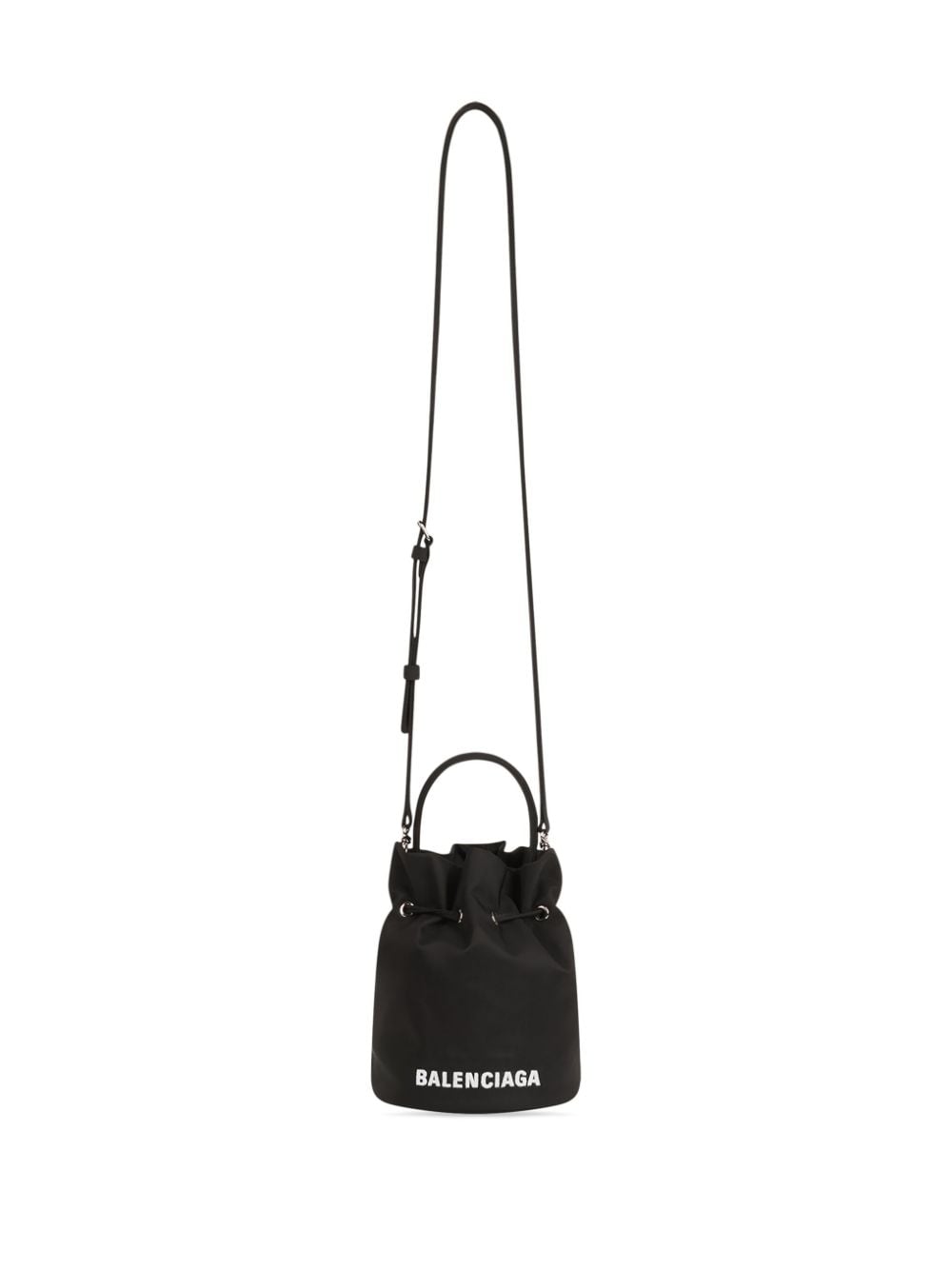 Ba*len*cia*ga wheel xs drawstring bucket bag