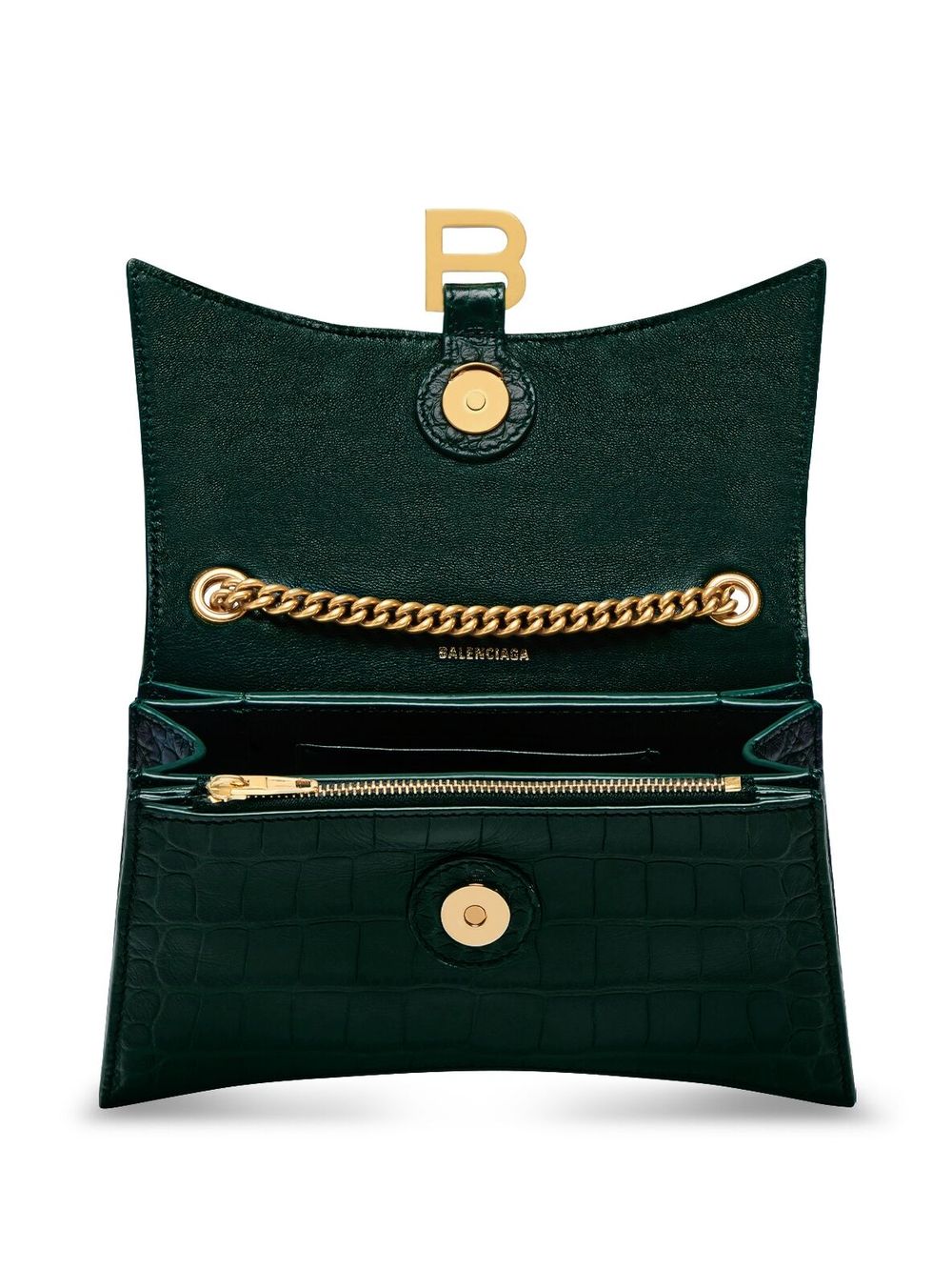 Ba*len*cia*ga crush crocodile-embossed shoulder bag